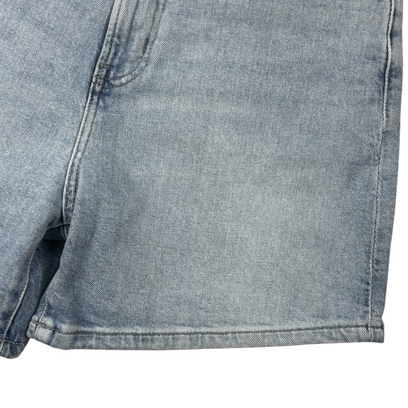 HUDSON RELAXED PARKLIFE HIGH RISE LIGHT WASH BLUE DENIM JEAN SHORTS - Picture 7 of 11